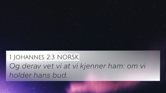 1 Johannes 2:3 NORSK Bible Verse Image