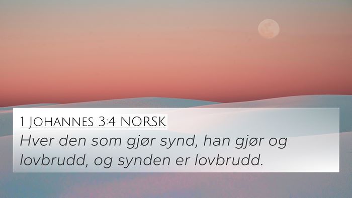 1 Johannes 3:4 NORSK Bible Verse Image