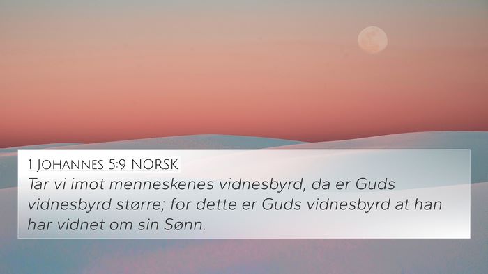 1 Johannes 5:9 NORSK Bible Verse Image