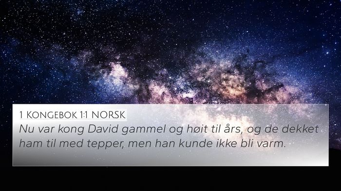 1 Kongebok 1:1 NORSK 4K Wallpaper - Nu var kong David gammel og høit til års, og de - 4K Wallpaper Bible Verse