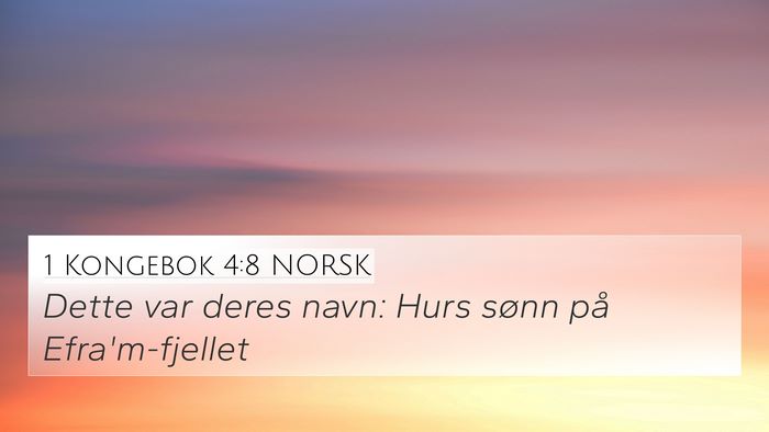 1 Kongebok 4:8 NORSK 4K Wallpaper - Dette var deres navn: Hurs sønn på - 4K Wallpaper Bible Verse