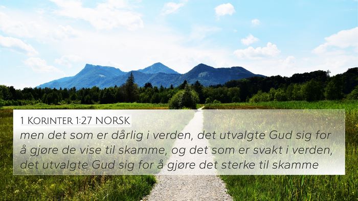 1 Korinter 1:27 NORSK Bible Verse Image