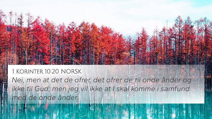 1 Korinter 10:20 NORSK Bible Verse Image