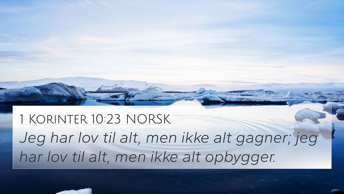 1 Korinter 10:23 NORSK Bible Verse Image