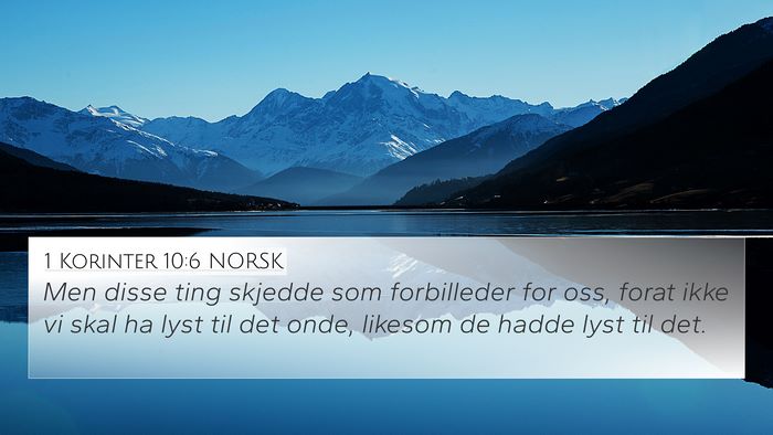 1 Korinter 10:6 NORSK Bible Verse Image