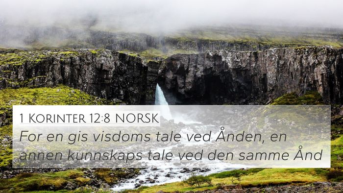 1 Korinter 12:8 NORSK Bible Verse Image