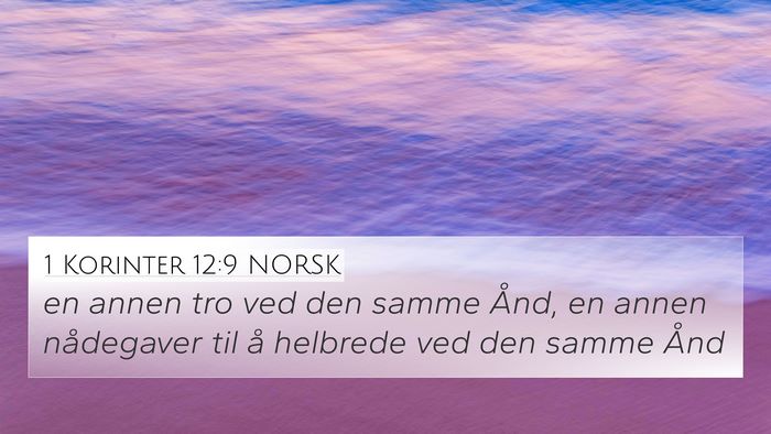 1 Korinter 12:9 NORSK Bible Verse Image