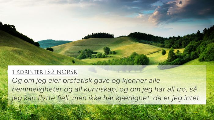1 Korinter 13:2 NORSK Bible Verse Image