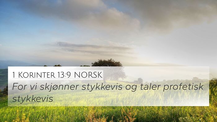 1 Korinter 13:9 NORSK Bible Verse Image
