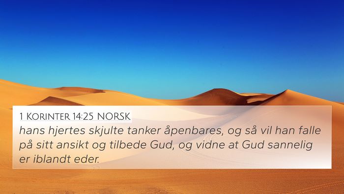 1 Korinter 14:25 NORSK Bible Verse Image