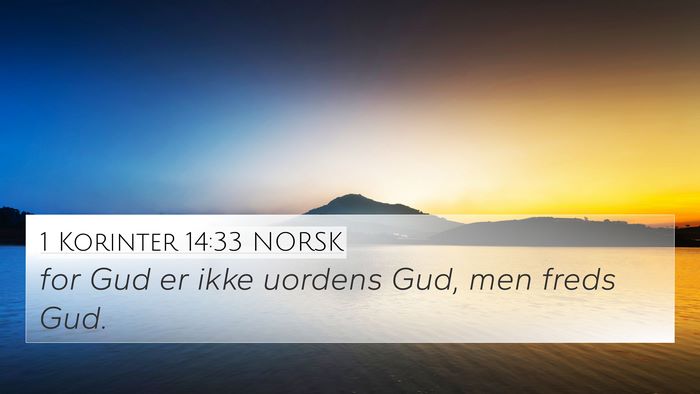1 Korinter 14:33 NORSK Bible Verse Image