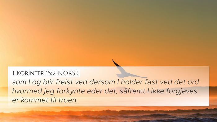 1 Korinter 15:2 NORSK Bible Verse Image