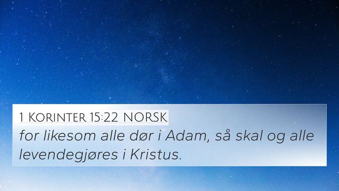 1 Korinter 15:22 NORSK Bible Verse Image