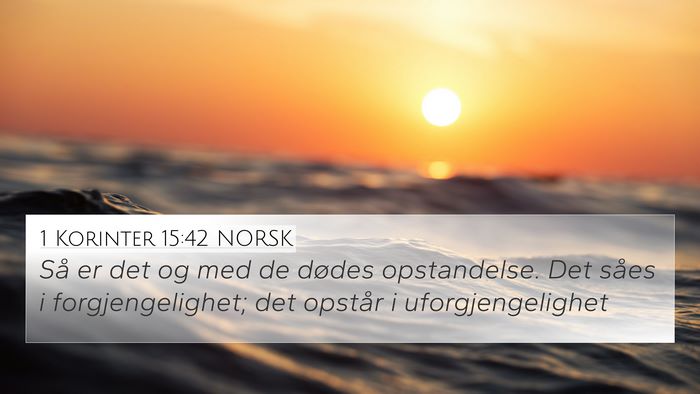 1 Korinter 15:42 NORSK Bible Verse Image