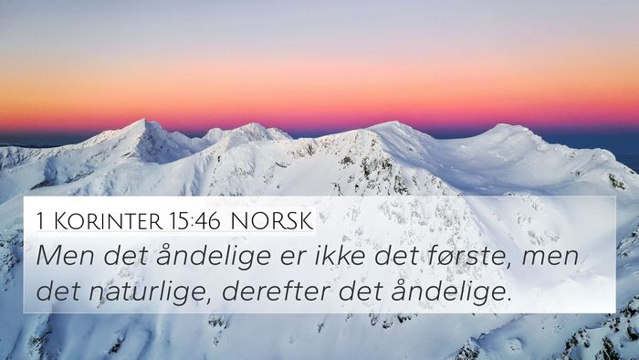 1 Korinter 15:46 NORSK Bible Verse Image