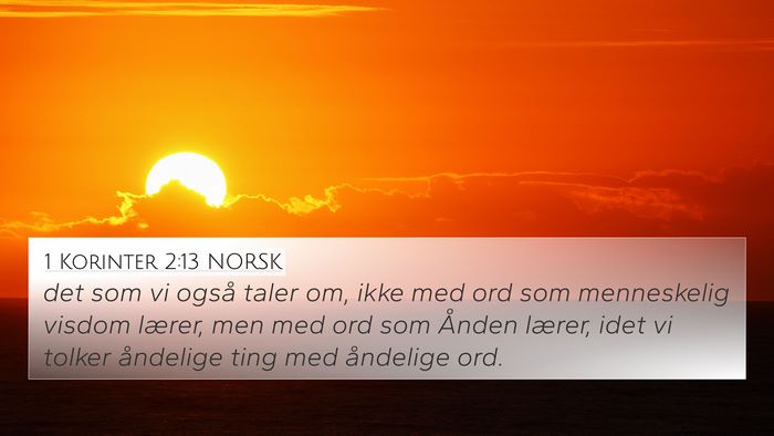 1 Korinter 2:13 NORSK Bible Verse Image