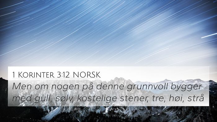1 Korinter 3:12 NORSK Bible Verse Image