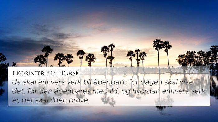 1 Korinter 3:13 NORSK Bible Verse Image