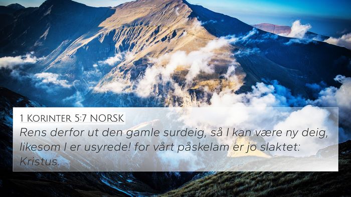 1 Korinter 5:7 NORSK Bible Verse Image