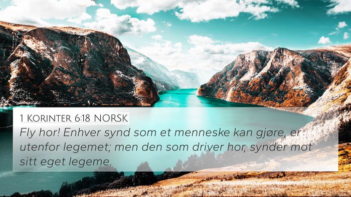 1 Korinter 6:18 NORSK Bible Verse Image