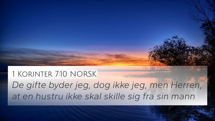 1 Korinter 7:10 NORSK Bible Verse Image