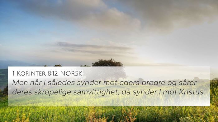 1 Korinter 8:12 NORSK Bible Verse Image