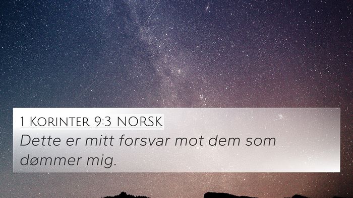 1 Korinter 9:3 NORSK Bible Verse Image
