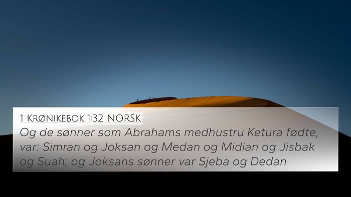 1 Krønikebok 1:32 NORSK Bible Verse Image
