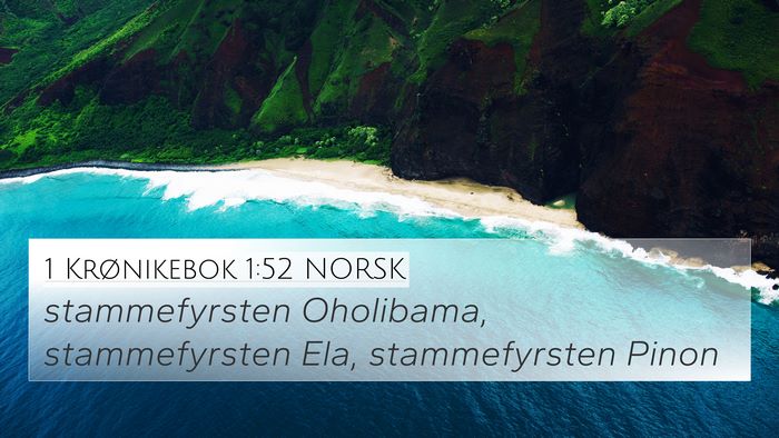 1 Krønikebok 1:52 NORSK 4K Wallpaper - stammefyrsten Oholibama, stammefyrsten Ela, - 4K Wallpaper Bible Verse