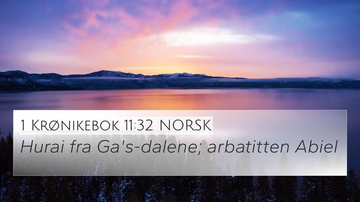 1 Krønikebok 11:32 NORSK Bible Verse Image