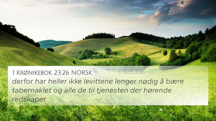 1 Krønikebok 23:26 NORSK Bible Verse Image