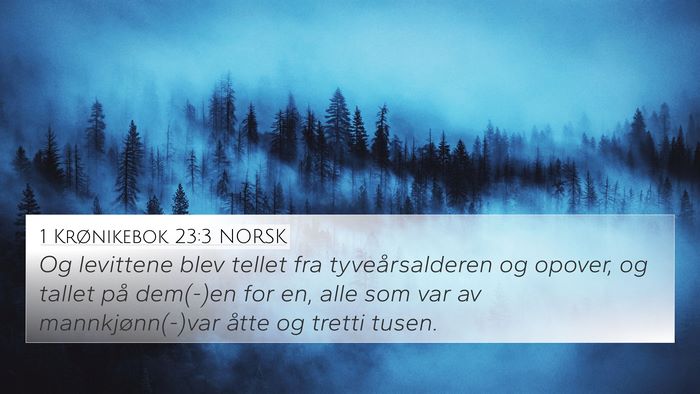 1 Krønikebok 23:3 NORSK Bible Verse Image