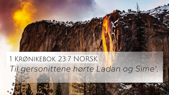 1 Krønikebok 23:7 NORSK Bible Verse Image