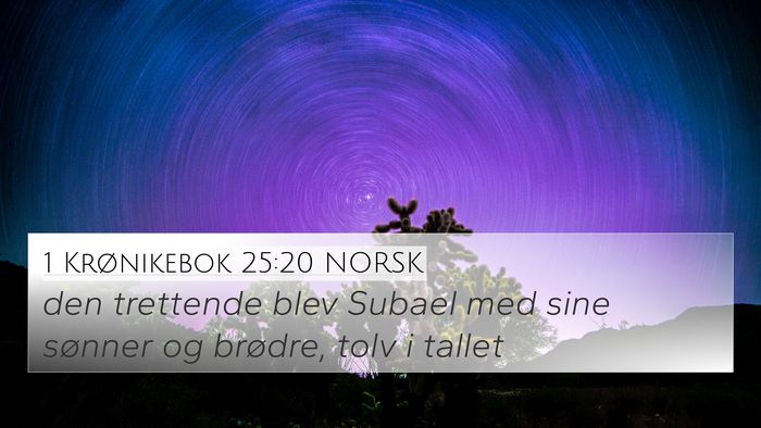 1 Krønikebok 25:20 NORSK Bible Verse Image