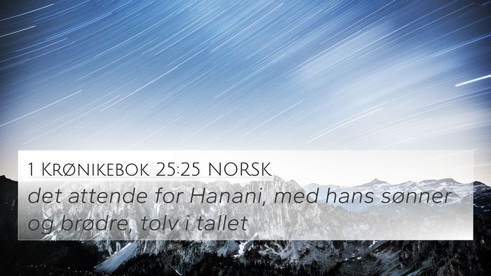 1 Krønikebok 25:25 NORSK 4K Wallpaper - det attende for Hanani, med hans sønner og - 4K Wallpaper Bible Verse
