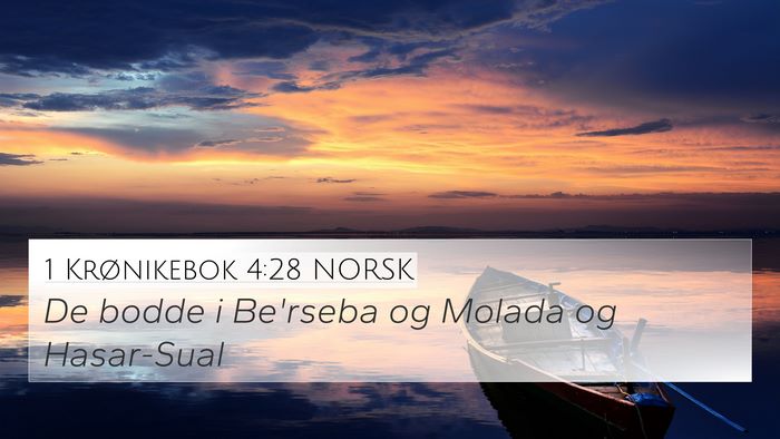 1 Krønikebok 4:28 NORSK Bible Verse Image