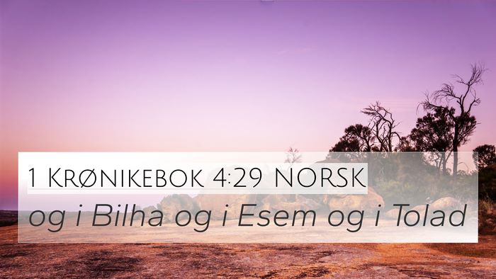 1 Krønikebok 4:29 NORSK Bible Verse Image