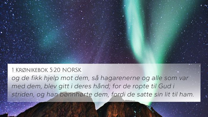 1 Krønikebok 5:20 NORSK Bible Verse Image