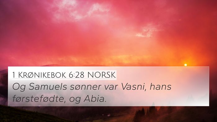 1 Krønikebok 6:28 NORSK Bible Verse Image