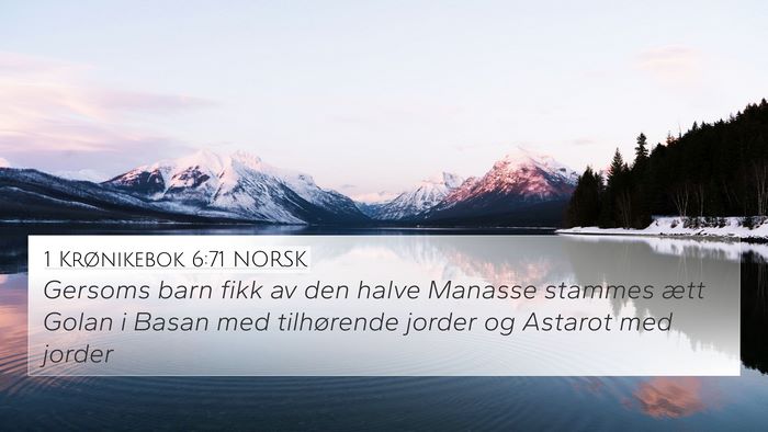 1 Krønikebok 6:71 NORSK Bible Verse Image