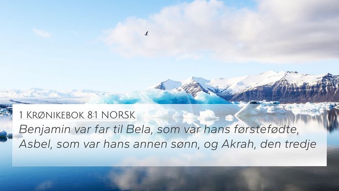 1 Krønikebok 8:1 NORSK Bible Verse Image
