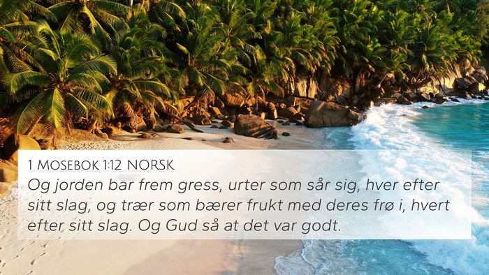 1 Mosebok 1:12 NORSK Bible Verse Image