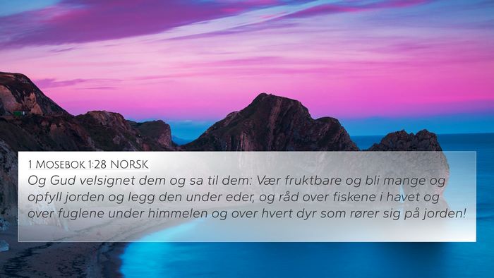 1 Mosebok 1:28 NORSK Bible Verse Image
