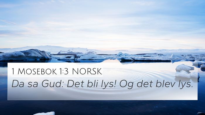 1 Mosebok 1:3 NORSK 4K Wallpaper - Da sa Gud: Det bli lys! Og det blev - 4K Wallpaper Bible Verse