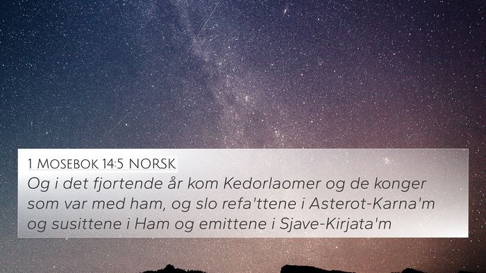 1 Mosebok 14:5 NORSK Bible Verse Image