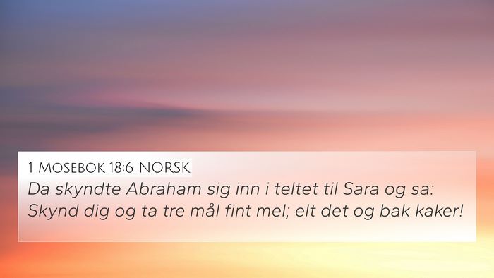 1 Mosebok 18:6 NORSK Bible Verse Image