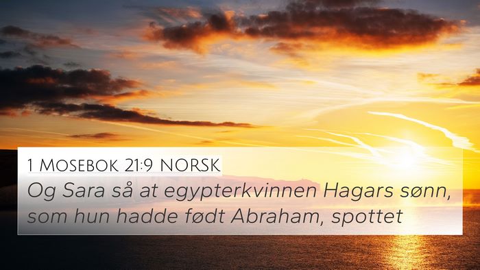 1 Mosebok 21:9 NORSK Bible Verse Image