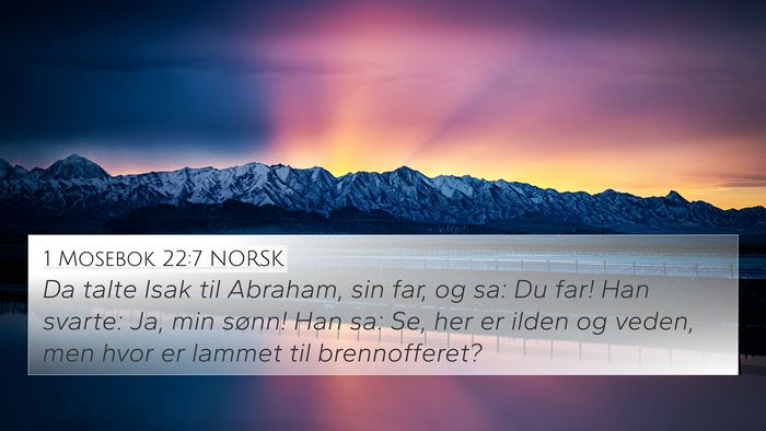 1 Mosebok 22:7 NORSK Bible Verse Image