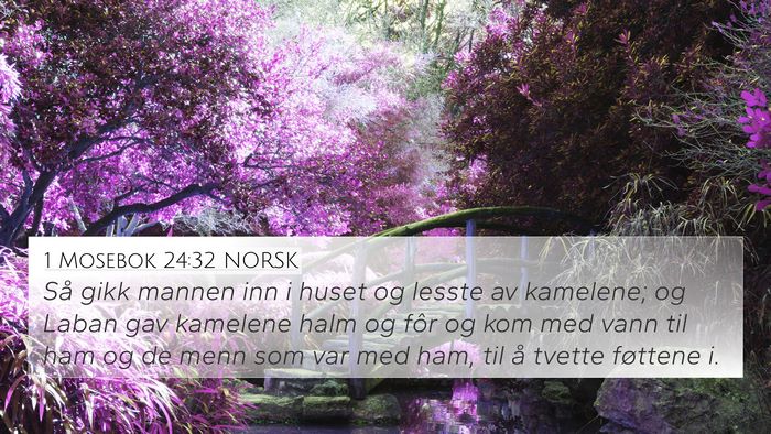 1 Mosebok 24:32 NORSK Bible Verse Image