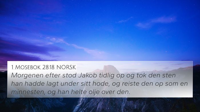 1 Mosebok 28:18 NORSK Bible Verse Image